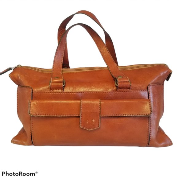 Unknown Handbags - 70s Leather Carry On Luggage Weekend Travel Bag